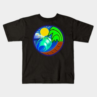 Tropical beach ocean sea scene Kids T-Shirt